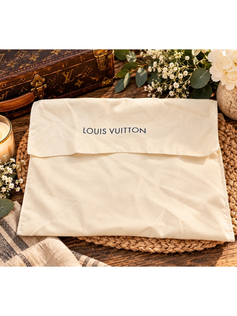 Authentic Louis Vuitton 19x13.5 Large Envelope Foldover Handbag Dust Bag